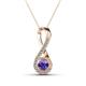1 - Mandana 5.00 mm Round Iolite and Diamond Vertical Infinity Pendant Necklace 