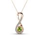 1 - Mandana 5.00 mm Round Peridot and Diamond Vertical Infinity Pendant Necklace 