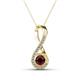 1 - Mandana 5.00 mm Round Red Garnet and Diamond Vertical Infinity Pendant Necklace 