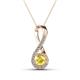 1 - Mandana 5.00 mm Round Lab Created Yellow Sapphire and Diamond Vertical Infinity Pendant Necklace 
