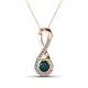 1 - Mandana 5.00 mm Round London Blue Topaz and Diamond Vertical Infinity Pendant Necklace 