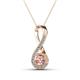 1 - Mandana 5.00 mm Round Morganite and Diamond Vertical Infinity Pendant Necklace 