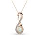 1 - Mandana 5.00 mm Round Opal and Diamond Vertical Infinity Pendant Necklace 