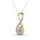 1 - Mandana 5.00 mm Round Forever One Moissanite and Diamond Vertical Infinity Pendant Necklace 