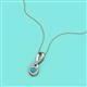 2 - Mandana 5.00 mm Round Turquoise and Diamond Vertical Infinity Pendant Necklace 