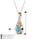 3 - Mandana 5.00 mm Round Turquoise and Diamond Vertical Infinity Pendant Necklace 