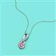 2 - Mandana 5.00 mm Round Lab Created Pink Sapphire and Diamond Vertical Infinity Pendant Necklace 