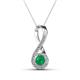 1 - Mandana 5.00 mm Round Emerald and Diamond Vertical Infinity Pendant Necklace 