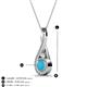 3 - Mandana 5.00 mm Round Turquoise and Diamond Vertical Infinity Pendant Necklace 