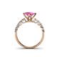 4 - Alicia Diamond and Princess Cut Lab Created Pink Sapphire Engagement Ring 
