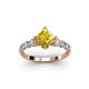 2 - Alicia Diamond and Princess Cut Lab Created Yellow Sapphire Engagement Ring 