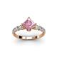 2 - Alicia Princess Cut Pink Tourmaline and Diamond Engagement Ring 