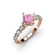 3 - Alicia Princess Cut Pink Tourmaline and Diamond Engagement Ring 