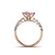4 - Alicia Princess Cut Pink Tourmaline and Diamond Engagement Ring 