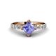 1 - Alicia Princess Cut Tanzanite and Diamond Engagement Ring 