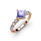 3 - Alicia Princess Cut Tanzanite and Diamond Engagement Ring 