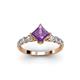 2 - Alicia Princess Cut Amethyst and Diamond Engagement Ring 