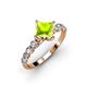 3 - Alicia Princess Cut Peridot and Diamond Engagement Ring 
