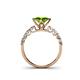 4 - Alicia Princess Cut Peridot and Diamond Engagement Ring 