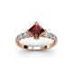 2 - Alicia Princess Cut Red Garnet and Diamond Engagement Ring 