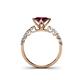 4 - Alicia Princess Cut Rhodolite Garnet and Diamond Engagement Ring 