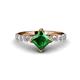 1 - Alicia Diamond and Princess Cut Lab Created Emerald Engagement Ring 