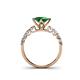 4 - Alicia Diamond and Princess Cut Lab Created Emerald Engagement Ring 