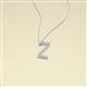 4 - A 2 Z (Block Letter) Round Diamond Accented Initial Pendant Necklace 