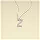 4 - A 2 Z (Block Letter) Round Diamond Accented Initial Pendant Necklace 