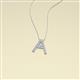 3 - A 2 Z (Block Letter) Round Lab Grown Diamond Accented Initial Pendant Necklace 
