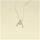 3 - A 2 Z (Block Letter) Round Lab Grown Diamond Accented Initial Pendant Necklace 