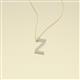 4 - A 2 Z (Block Letter) Round Lab Grown Diamond Accented Initial Pendant Necklace 