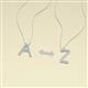 5 - A 2 Z (Block Letter) Round Lab Grown Diamond Accented Initial Pendant Necklace 