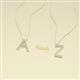 5 - A 2 Z (Block Letter) Round Diamond Accented Initial Pendant Necklace 