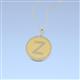 4 - A 2 Z (Halo) Round Diamond Circle Initial Pendant Necklace 