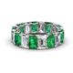 1 - Victoria Emerald Cut 6x4 mm Emerald and Diamond Heirloom Eternity Band 