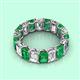 2 - Victoria Emerald Cut 6x4 mm Emerald and Diamond Heirloom Eternity Band 