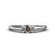 1 - Louisa 6x4 mm Oval Cut Smoky Quartz and Diamond Trellis Three Stone Engagement Ring 