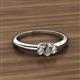 2 - Louisa 6x4 mm Oval Cut Smoky Quartz and Diamond Trellis Three Stone Engagement Ring 
