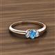 2 - Louisa 6x4 mm Oval Cut Blue Topaz and Diamond Trellis Three Stone Engagement Ring 