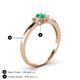 4 - Louisa 6x4 mm Oval Cut Emerald and Diamond Trellis Three Stone Engagement Ring 