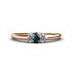1 - Louisa 6x4 mm Oval Cut London Blue Topaz and Diamond Trellis Three Stone Engagement Ring 