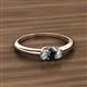 2 - Louisa 6x4 mm Oval Cut London Blue Topaz and Diamond Trellis Three Stone Engagement Ring 