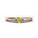 1 - Louisa 6x4 mm Oval Cut Yellow Sapphire and Diamond Trellis Three Stone Engagement Ring 
