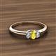 2 - Louisa 6x4 mm Oval Cut Yellow Sapphire and Diamond Trellis Three Stone Engagement Ring 