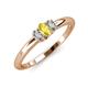 3 - Louisa 6x4 mm Oval Cut Yellow Sapphire and Diamond Trellis Three Stone Engagement Ring 