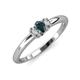 3 - Louisa 6x4 mm Oval Cut London Blue Topaz and Diamond Trellis Three Stone Engagement Ring 