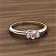 2 - Louisa 6x4 mm Oval Cut Morganite and Diamond Trellis Three Stone Engagement Ring 