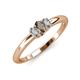 3 - Louisa 6x4 mm Oval Cut Smoky Quartz and Diamond Trellis Three Stone Engagement Ring 