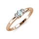 3 - Louisa 6x4 mm Oval Cut Aquamarine and Lab Grown Diamond Trellis Three Stone Engagement Ring 